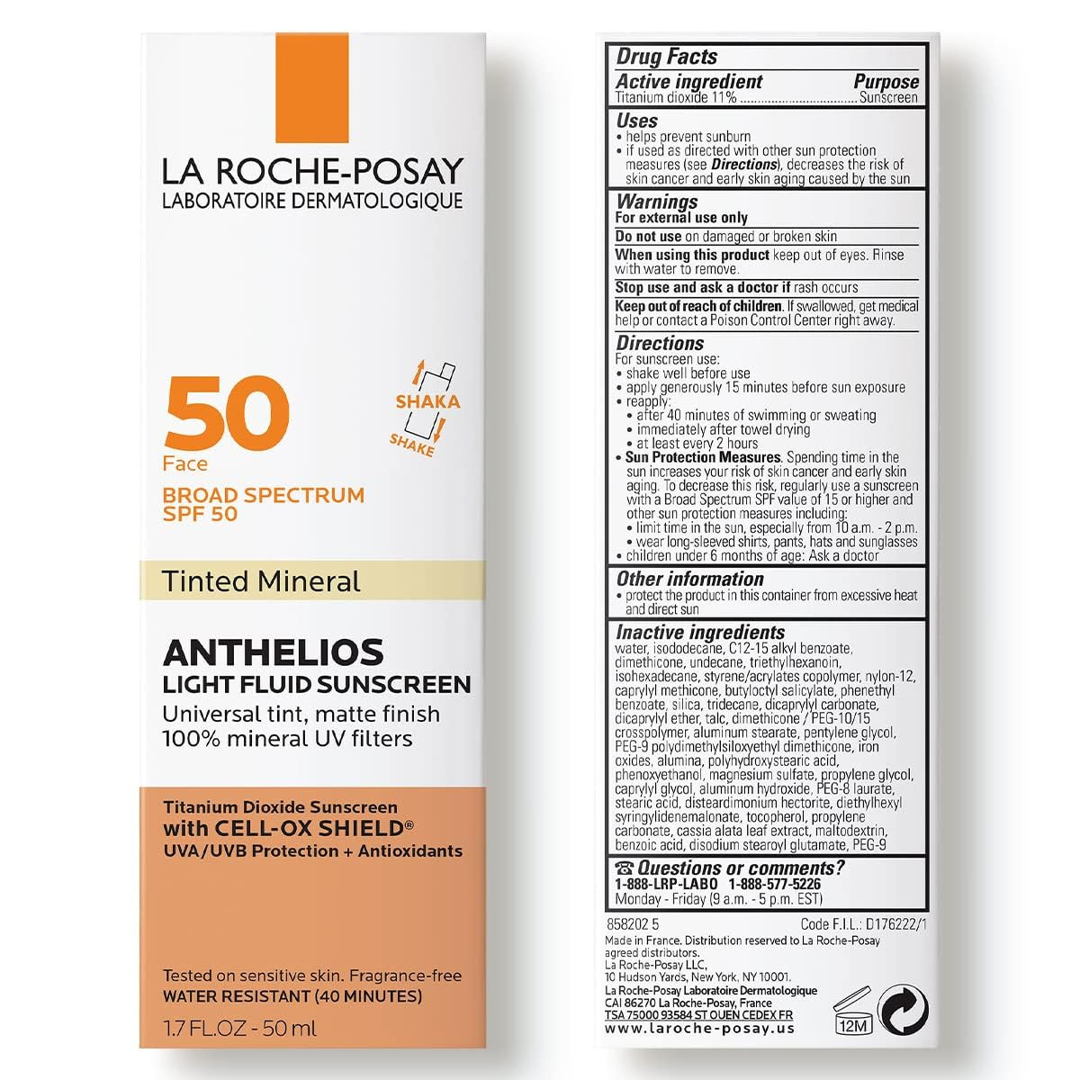 La Roche-Posay Anthelios Sunscreen SPF 40, Ultra-Light Fluid Broad Spectrum SPF