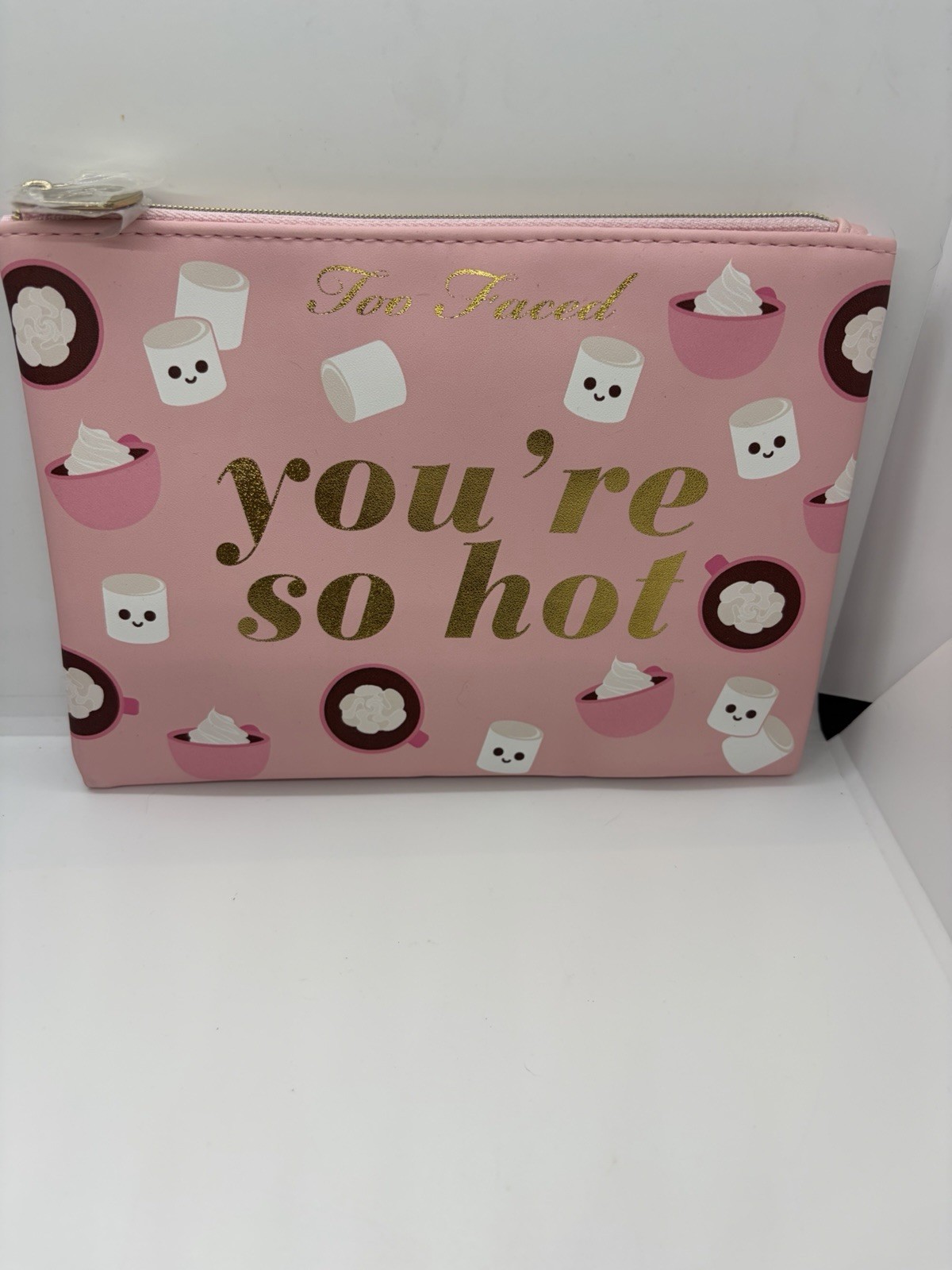 Too Faced You’re So Hot Makeup Cosmetic Bag Pink Limited Edition 8.25×6” New