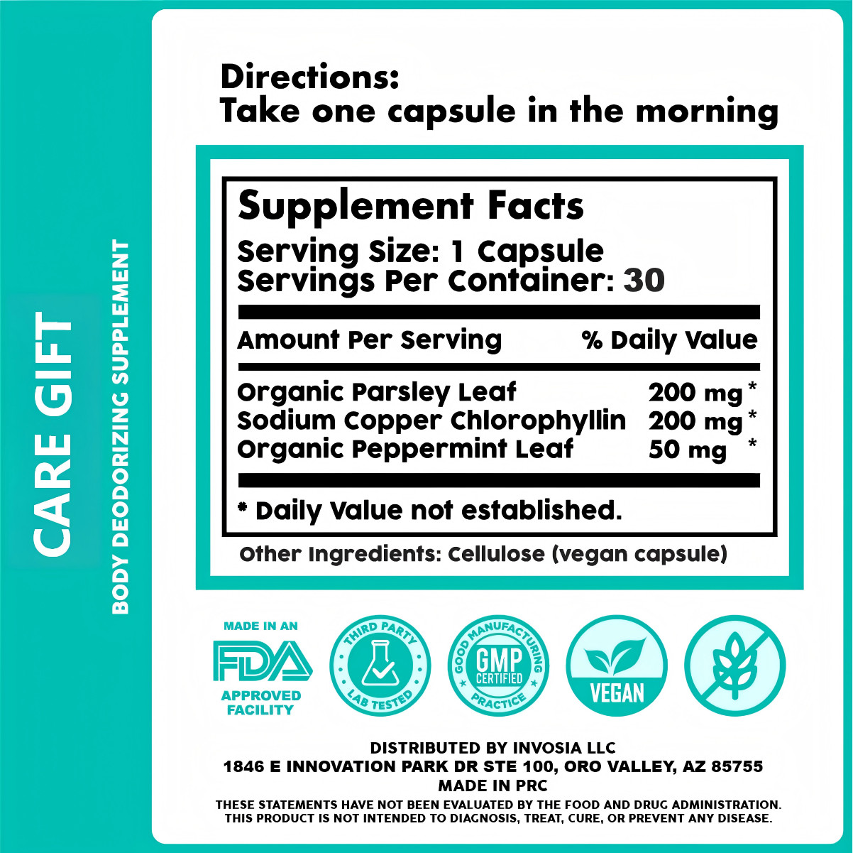 Internal Deodorant Capsules: Body Odor Control & Gut Detox (30 Pcs) | Free Shipp