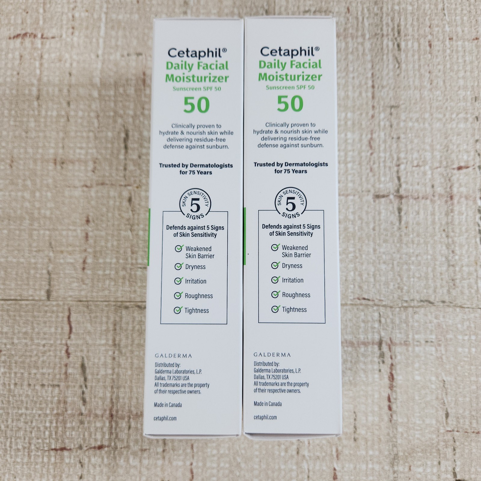 2 New Cetaphil Daily Facial Moisturizer SPF 50 All Skin Types 1.7oz Exp. 09/2027