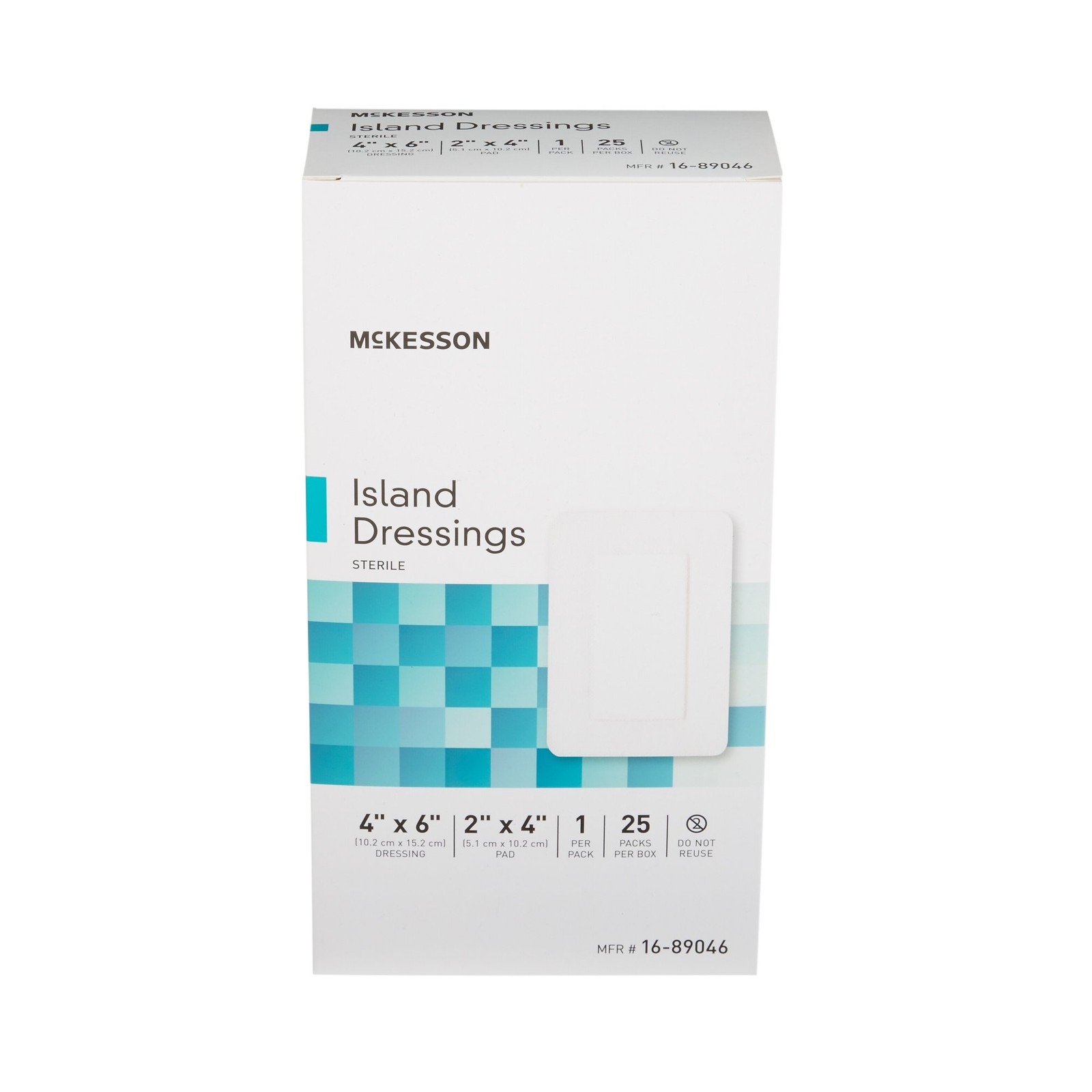 25 McKesson Adhesive Island Dressings 4 X 6 Polypropylene Rayon 16-89046