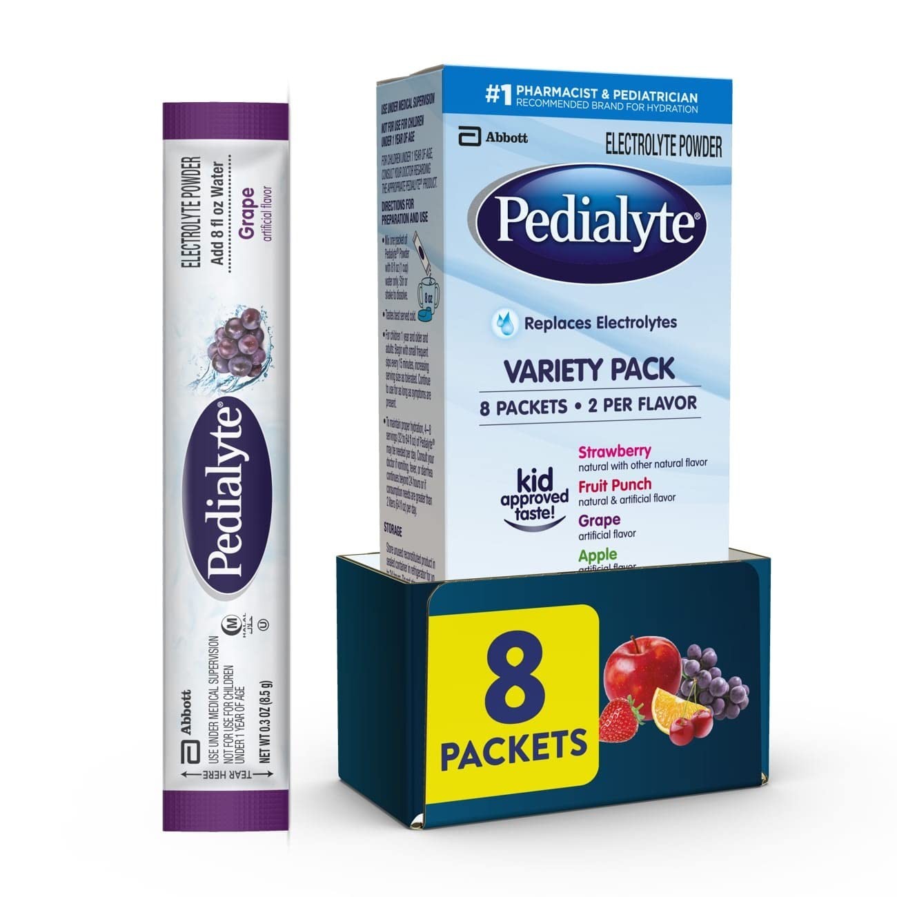 Hydration Drink Powder – Kids & Adults Electrolyte Variety: Grape, Apple & More