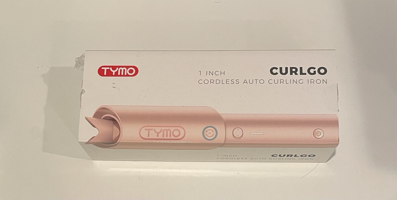 TYMO CurlGo Cordless Auto Curling Iron, 1 in Barrel, Pink
