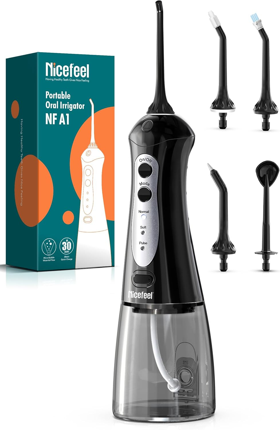 Nicefeel Water Flosser, Cordless Water Dental Pick for Teeth, Braces, Orthodonti