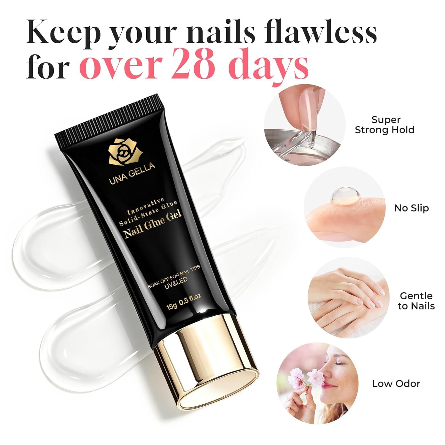 Solid Nail Glue Gel 15ml Lamp Curing Needed Solid Soak Off U V/LED Lamp Requi…