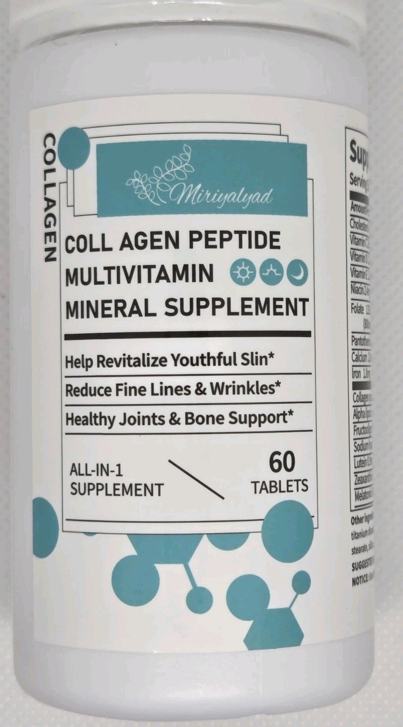 LOT 4 Pack Bottles Collagen Peptide Multivitamin Mineral Supplement, Exp 8/2026