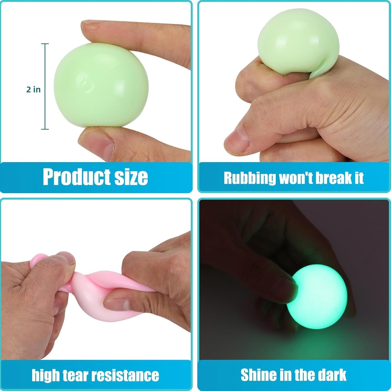 2.4in Dream Balls – Fun Glow in the Dark Ceiling Sticky Toys for Stress Relief