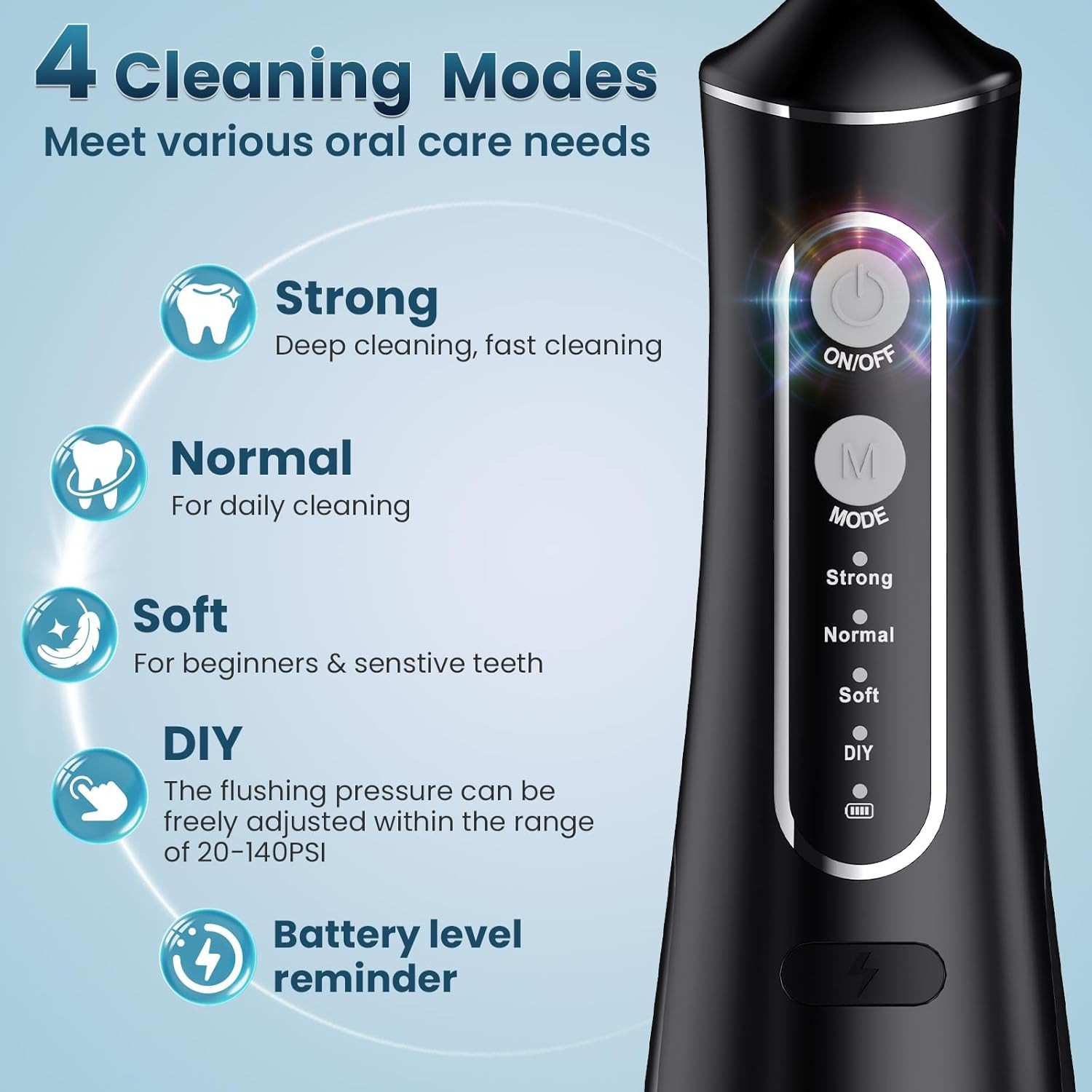 Water Flosser for Teeth Cordless, Portable Oral Irrigator for Braces & Sensitive