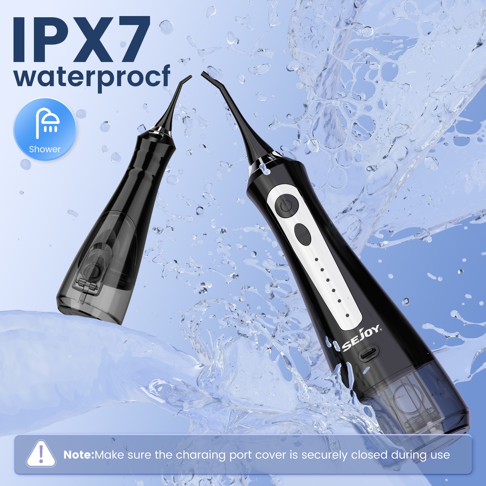 SEJOY 8 Jet Tips Water Flosser Dental for Teeth Cordless Oral Irrigator Cleaner