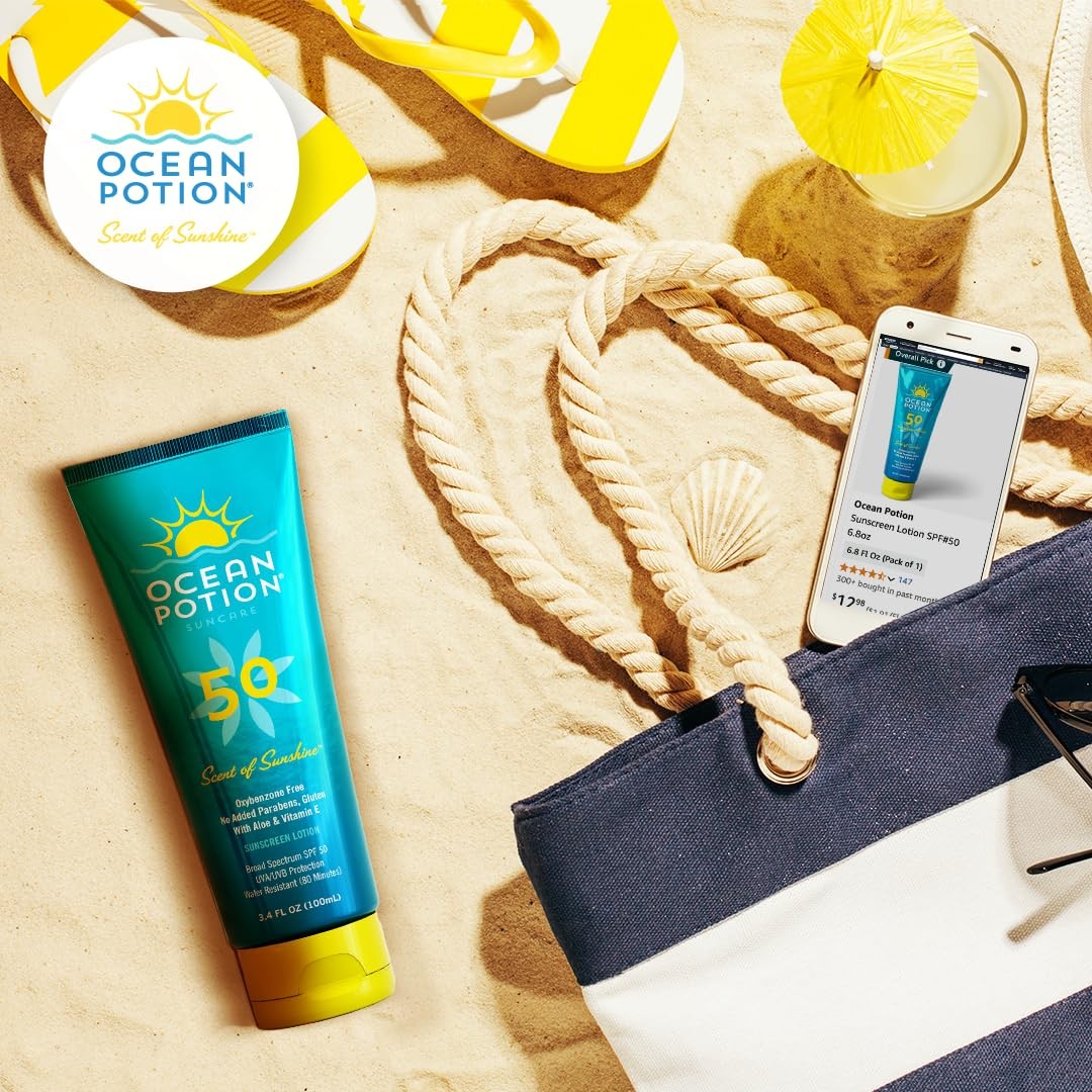 Ocean Potion SPF 50 Sunscreen Body Lotion, Broad 6.8 Fl Oz (Pack of 1)