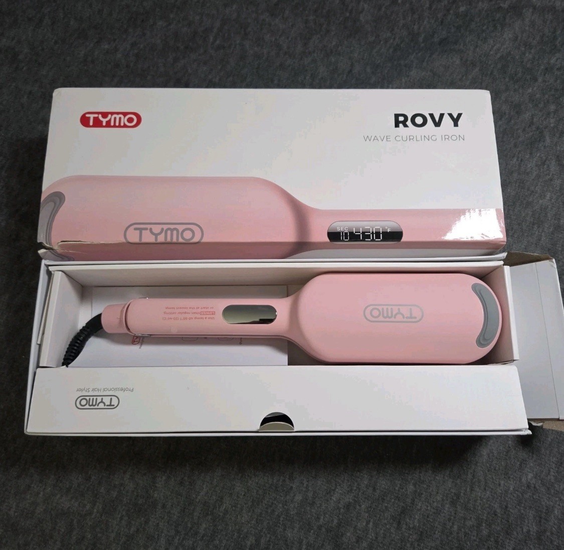 TYMO ROVY Hair Crimper Waver Hair Tool Deep Wave Curling Iron Wand Ionic – Pink