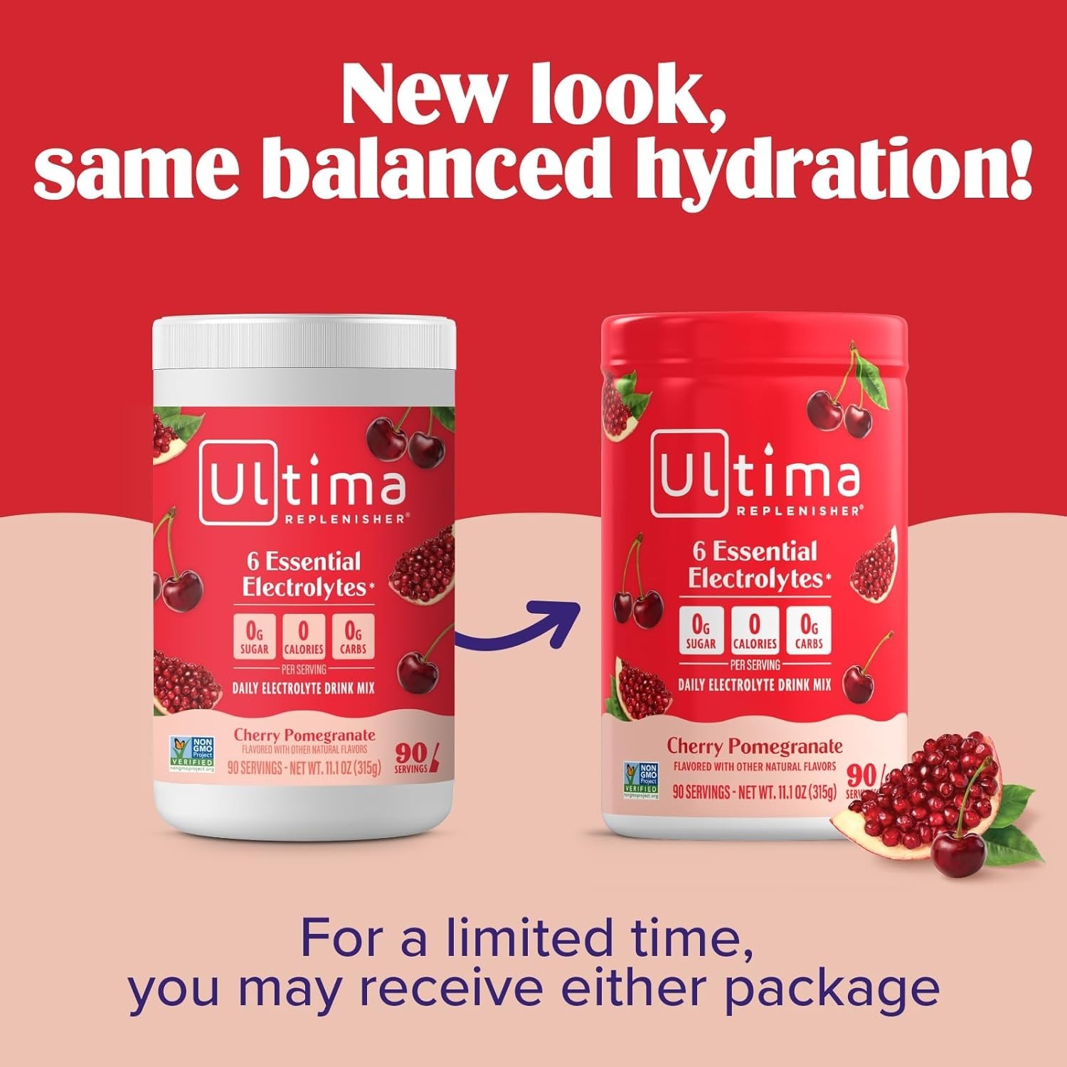 Ultima Replenisher Electrolyte Powder Cherry Pomegranate 90 Serv Sugar Free