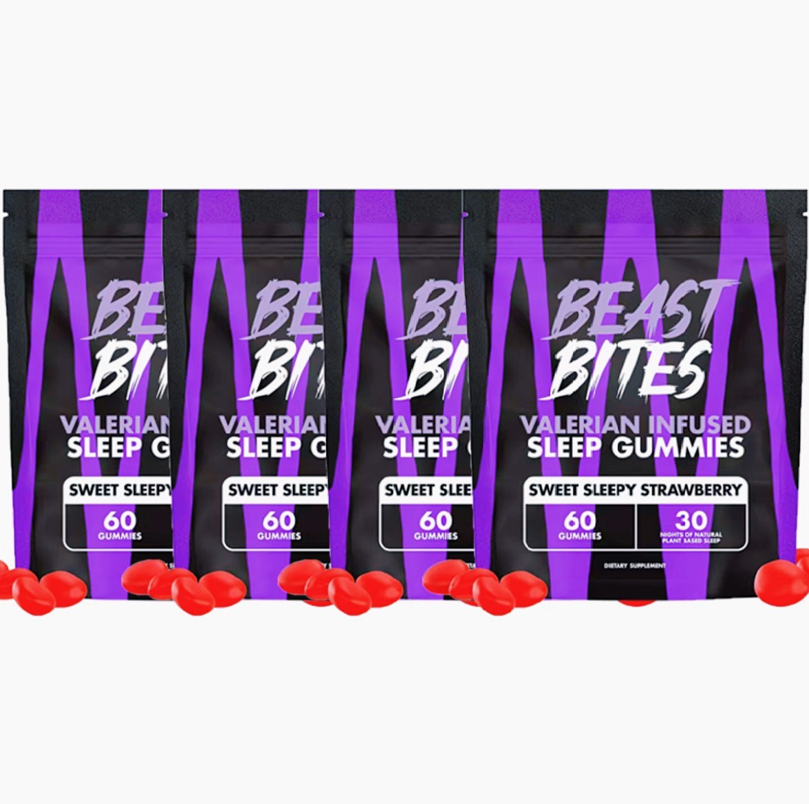 Valerian Infused Sleep and Nighttime Recovery Gummies – Beast Bites