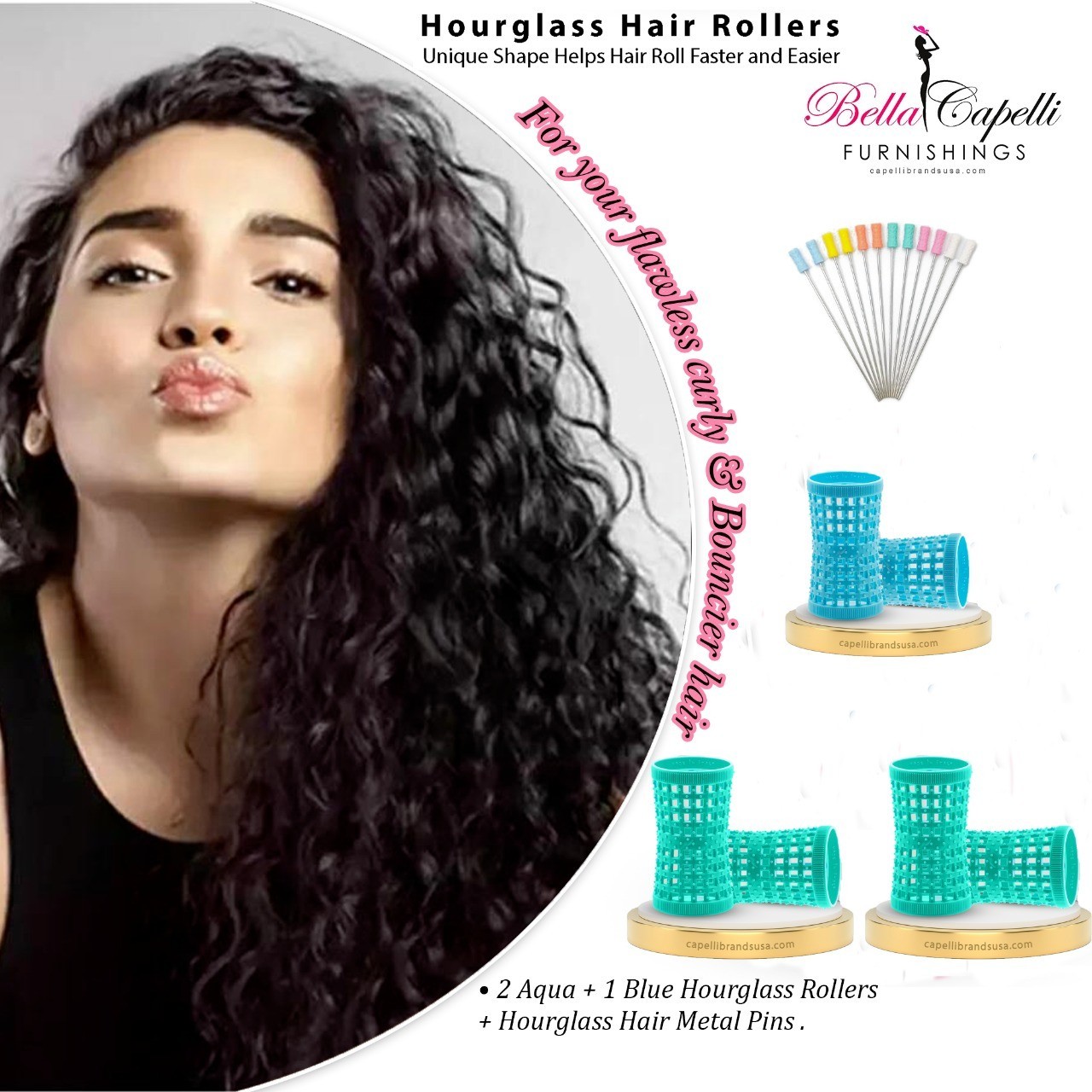 Hourglass All Hair Types Unisex Rollers– Orange 22mm/0.87in – Pack of 12
