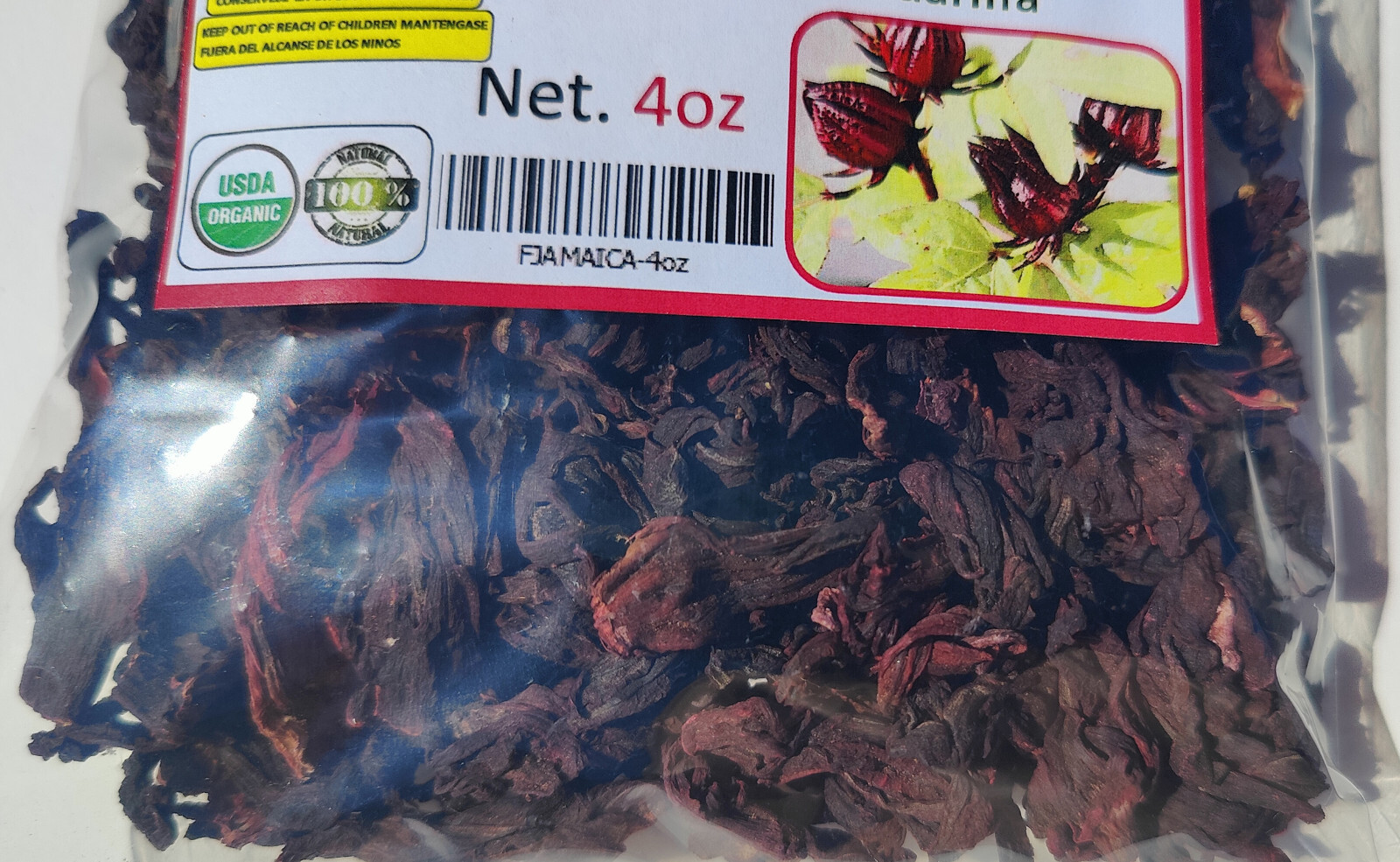 4oz Flor de jamaica,Hibiscus tea/Te de jamaica, Dried hibiscus/sorrell roselle