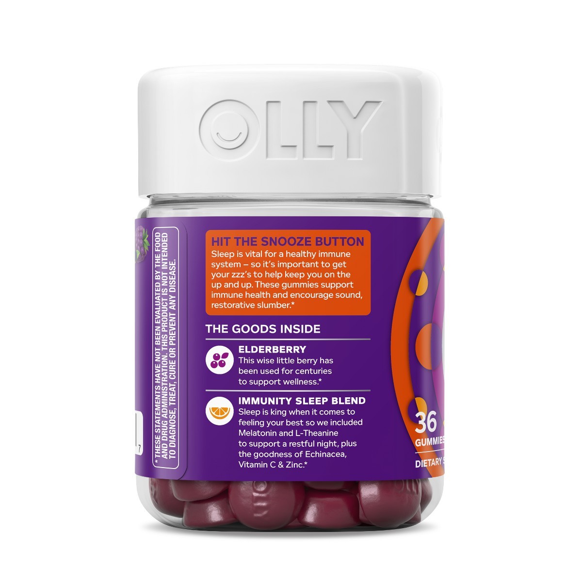 OLLY Immunity Sleep + Elderberry Multivitamins Gummies – Midnight Berry – 36ct