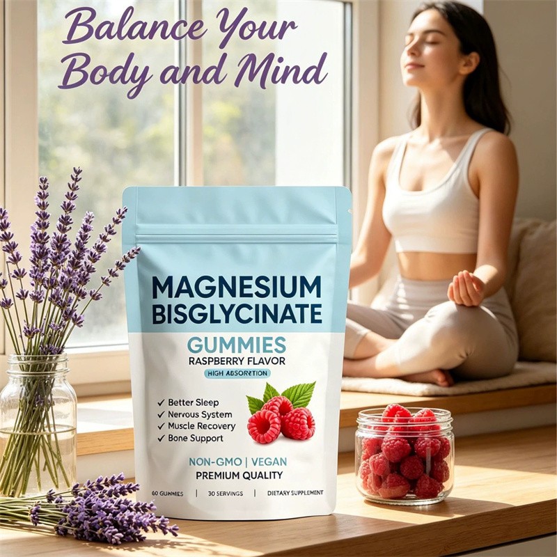 Magnesium Bisglycinate Gummies, with 400mg Magnesium Bisglycinate Chelate