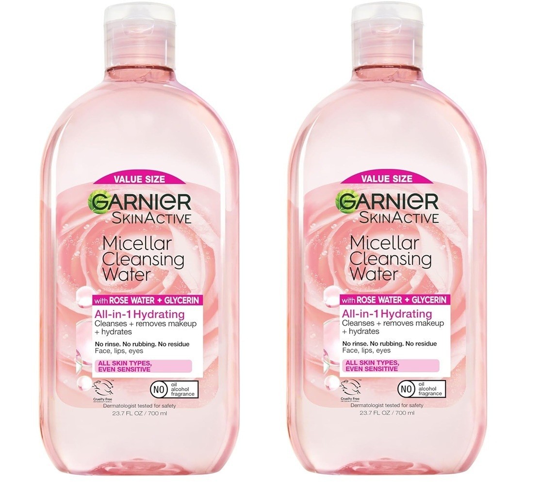 Garnier SkinActive Micellar Cleansing Water Rose Water Glycerin 23.7 Oz – 2 Pack