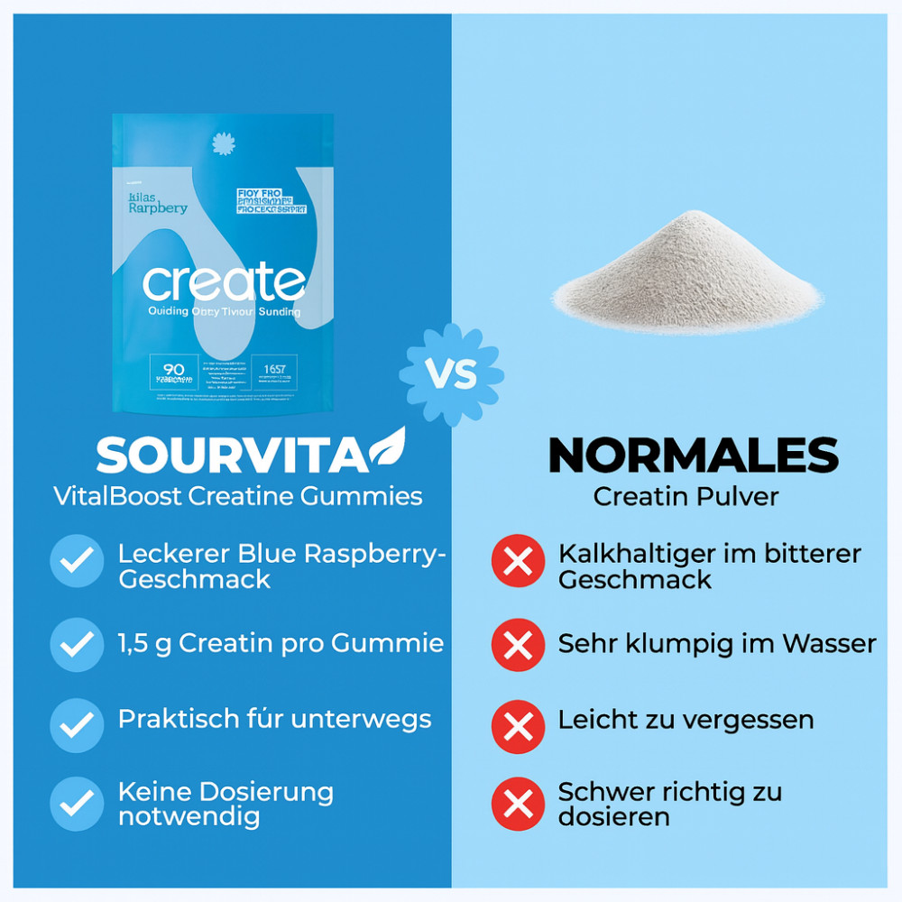 Create Creatine Monohydrate Gummies for Men & Women: Strength, Blue Raspber 90ct