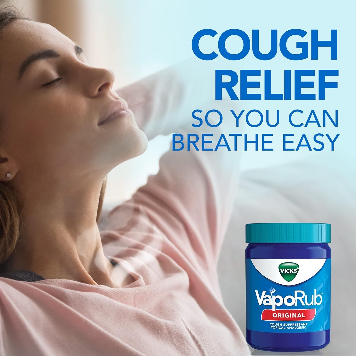 Vicks VapoRub, Original, Cough Suppressant, Topical Chest Rub & Analgesic Ointme