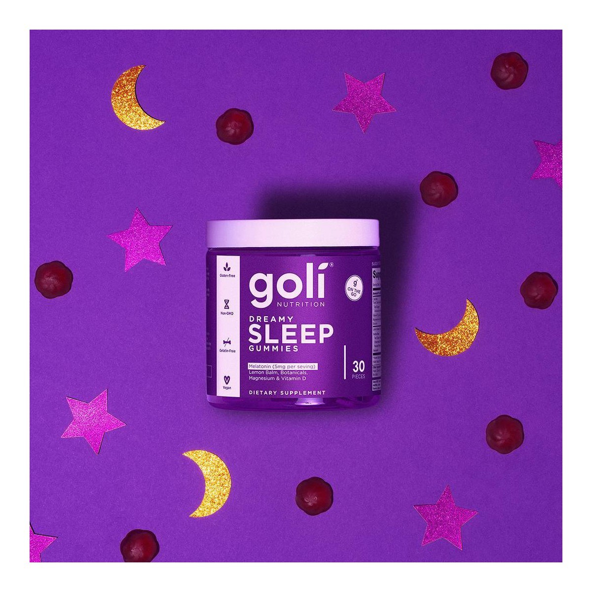 Goli Nutrition Dreamy Sleep Vegan Multivitamin Gummies- 60ct: Mixed Berry Flavor