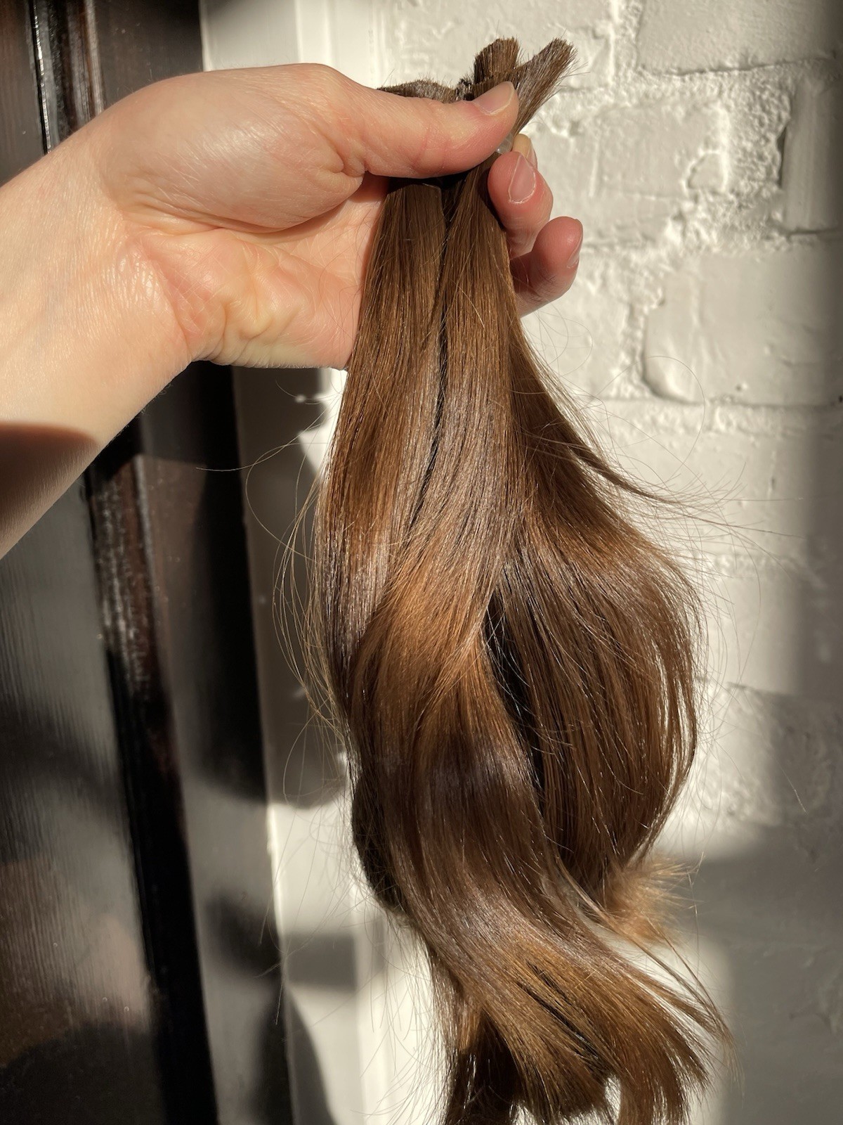Human Hair Ponytail Haircut Virgin Brunette Hair 11-12 In Soft Silky Light Brown