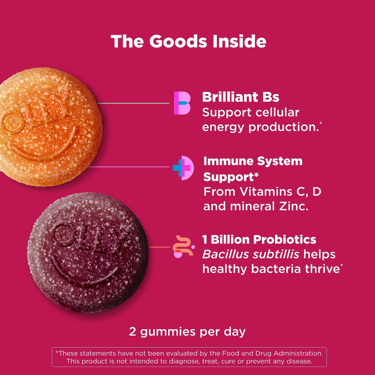 OLLY Adult Multivitamin + Probiotic Supplement Gummies – 70ct: Tropical Fruit