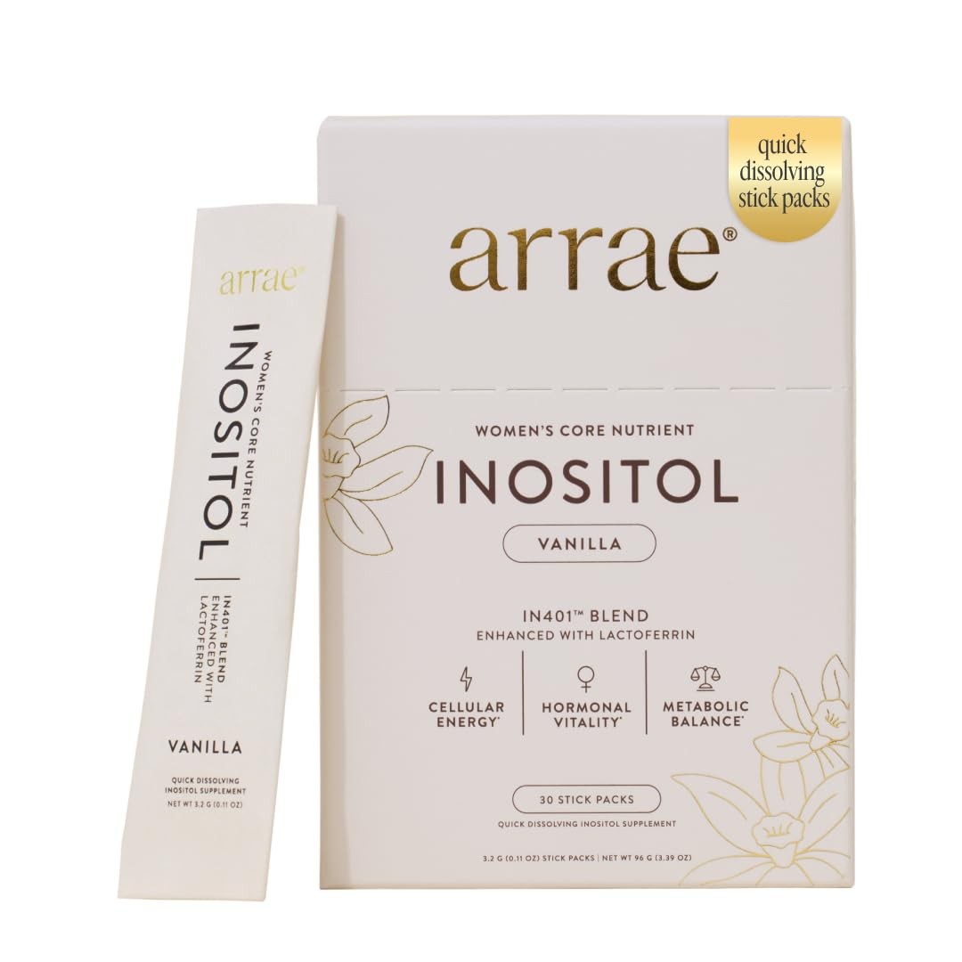 Inositol Supplement Women Hormonal Balance 30 Pack 3.39oz Arrae Supports Healthy