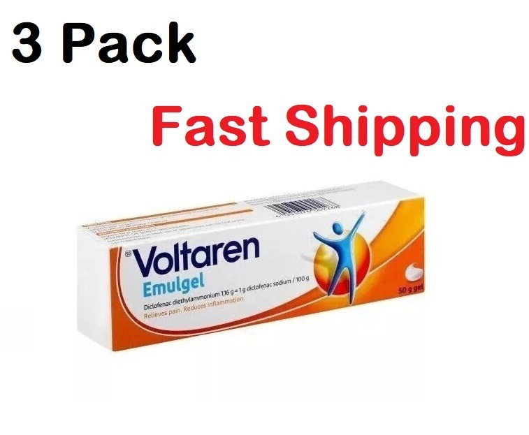 3 Pack Voltaren Emulgel 50g Temporary Relief of Local Pain Gel – Fast Shipping