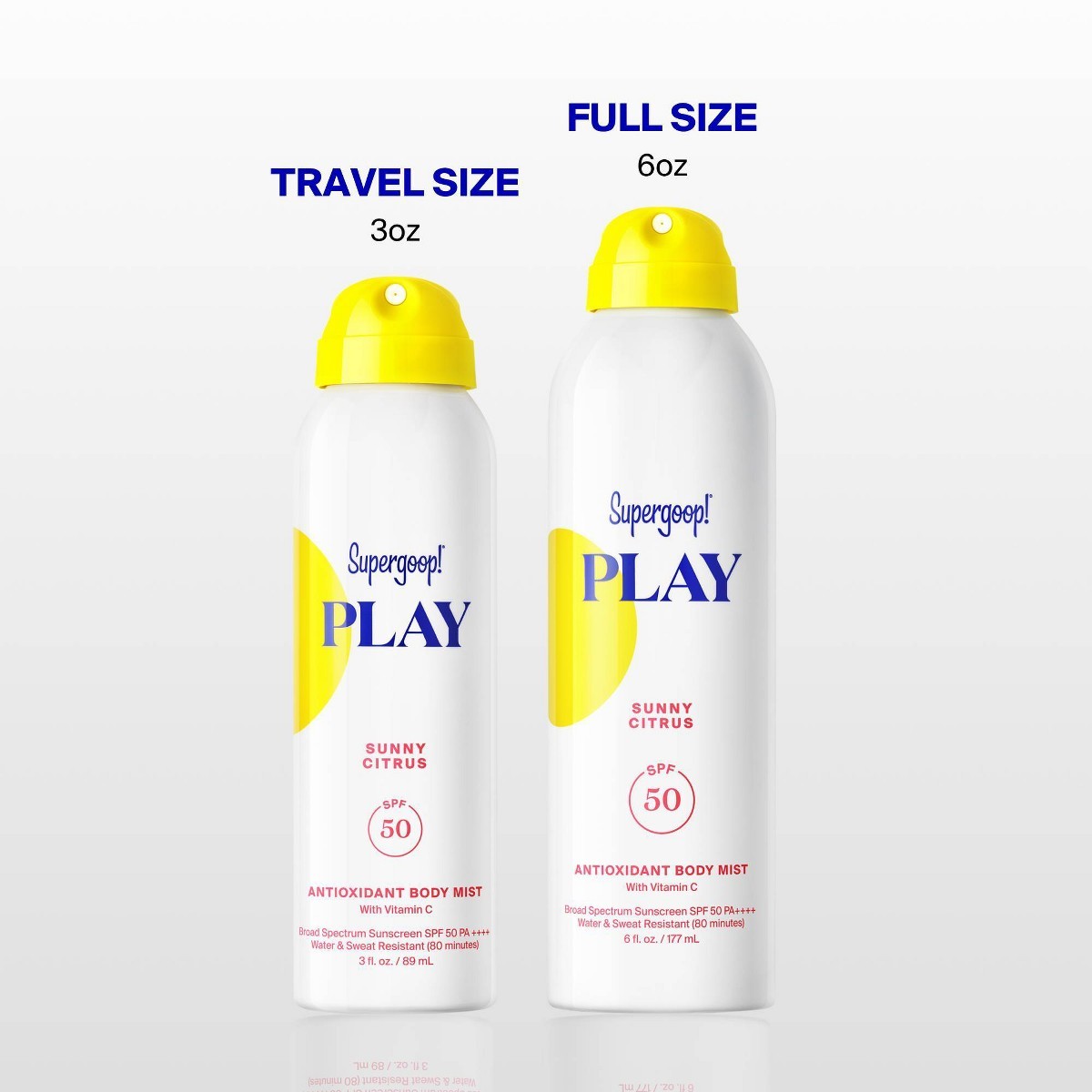 Supergoop! PLAY Antioxidant Body Sunscreen Mist with Vitamin C -SPF 50 – 3 fl oz