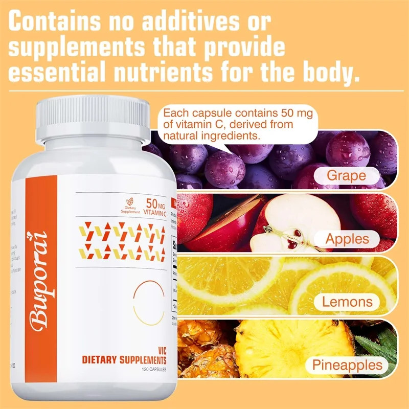 Vitamin C 120pcs, Skin Nutrition, Antioxidant, Promotes Collagen Production