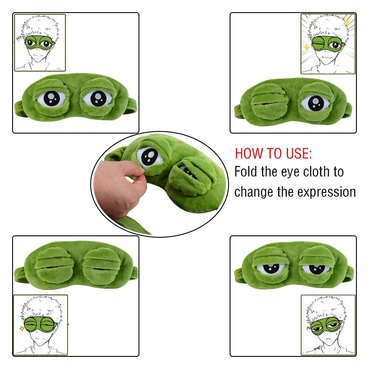 Funny 3D Frog Cute Sleeping Eye Mask Blindfold Travel Sleep Masks Soft Eye Cover