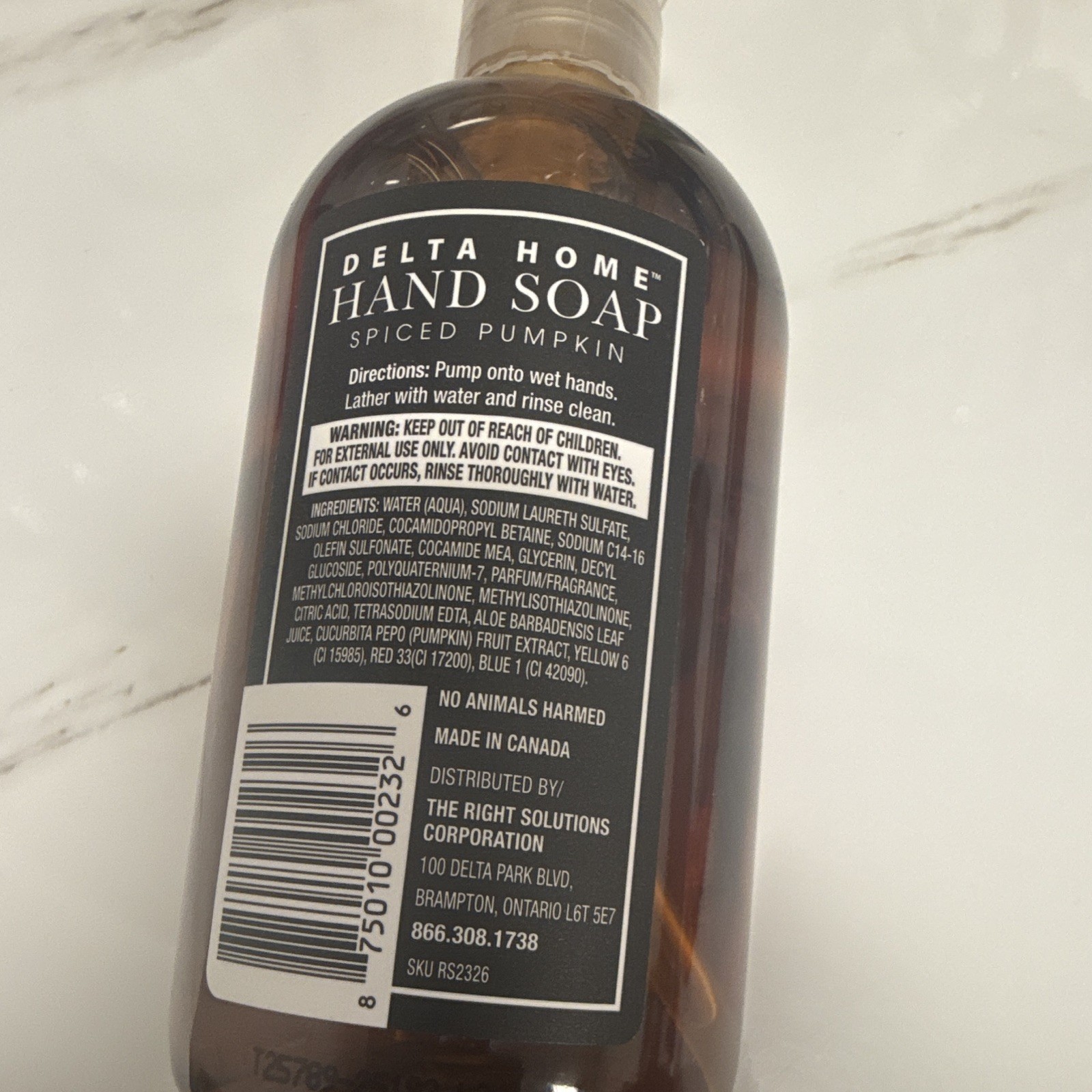 Delta Home Spiced Pumpkin Liquid Hand Soap Pump, Cruelty-Free, 16 fl oz