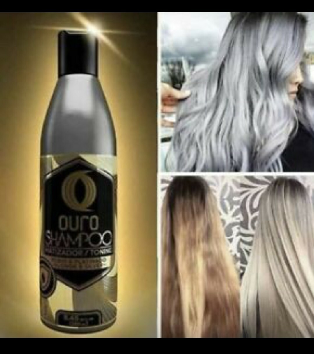 Ouro Shampoo Matizador Rubio y Platinado Toning Blonde & Silver Hair 8.45oz 