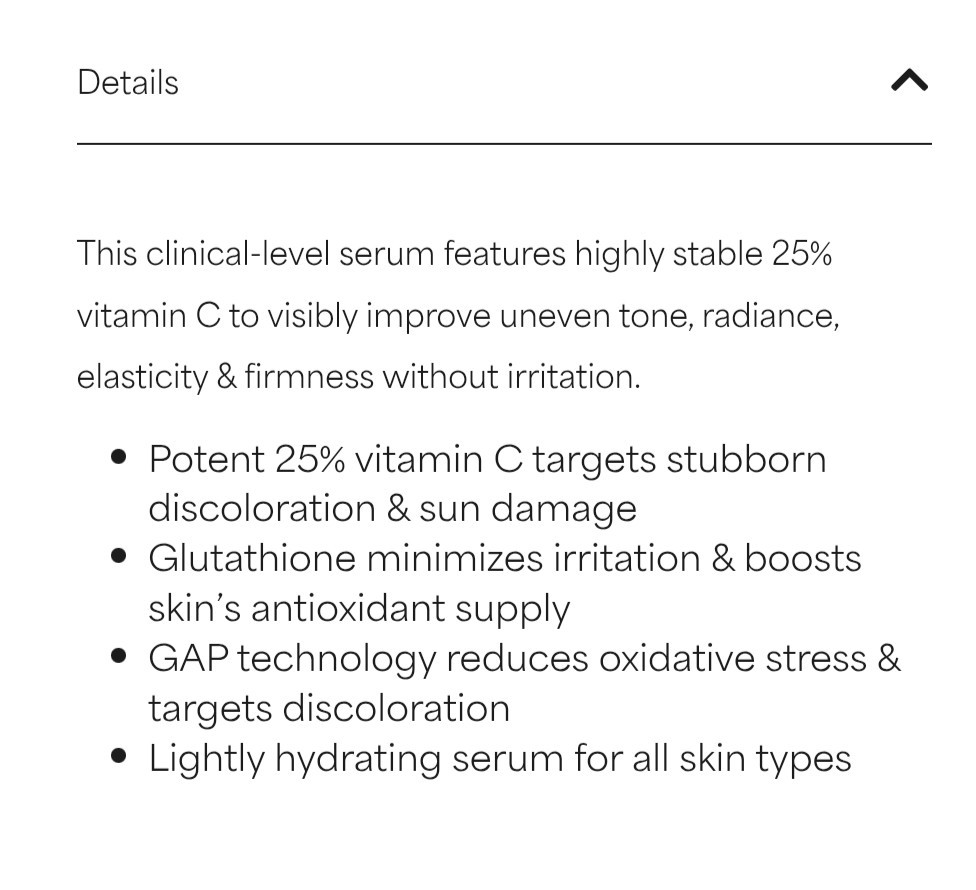 Paula’s Choice 25% Vitamin C + Glutathione Clinical Serum 1 fl oz New, Sealed!