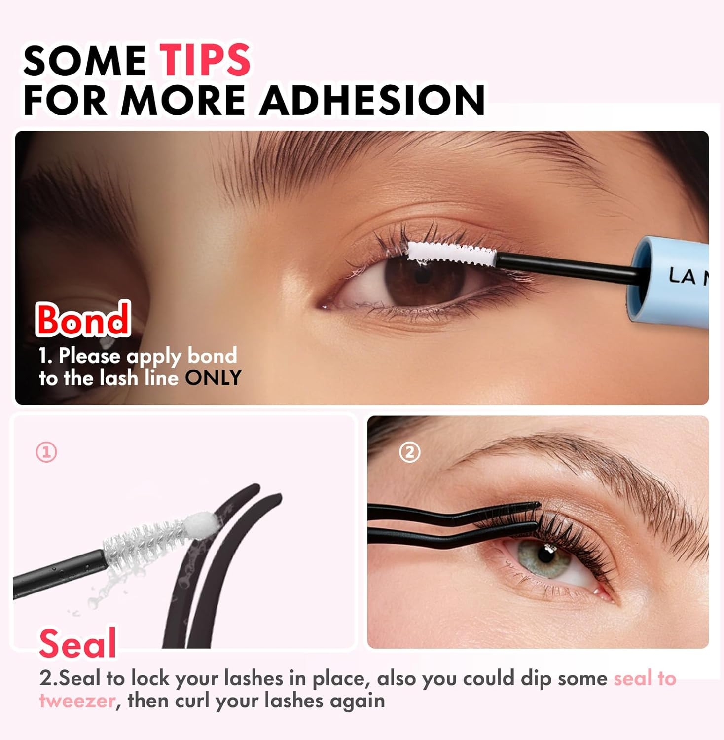LA MAESII Lash Bond and Seal 10ML, Lash Cluster Glue Waterproof,Long Lasting Las