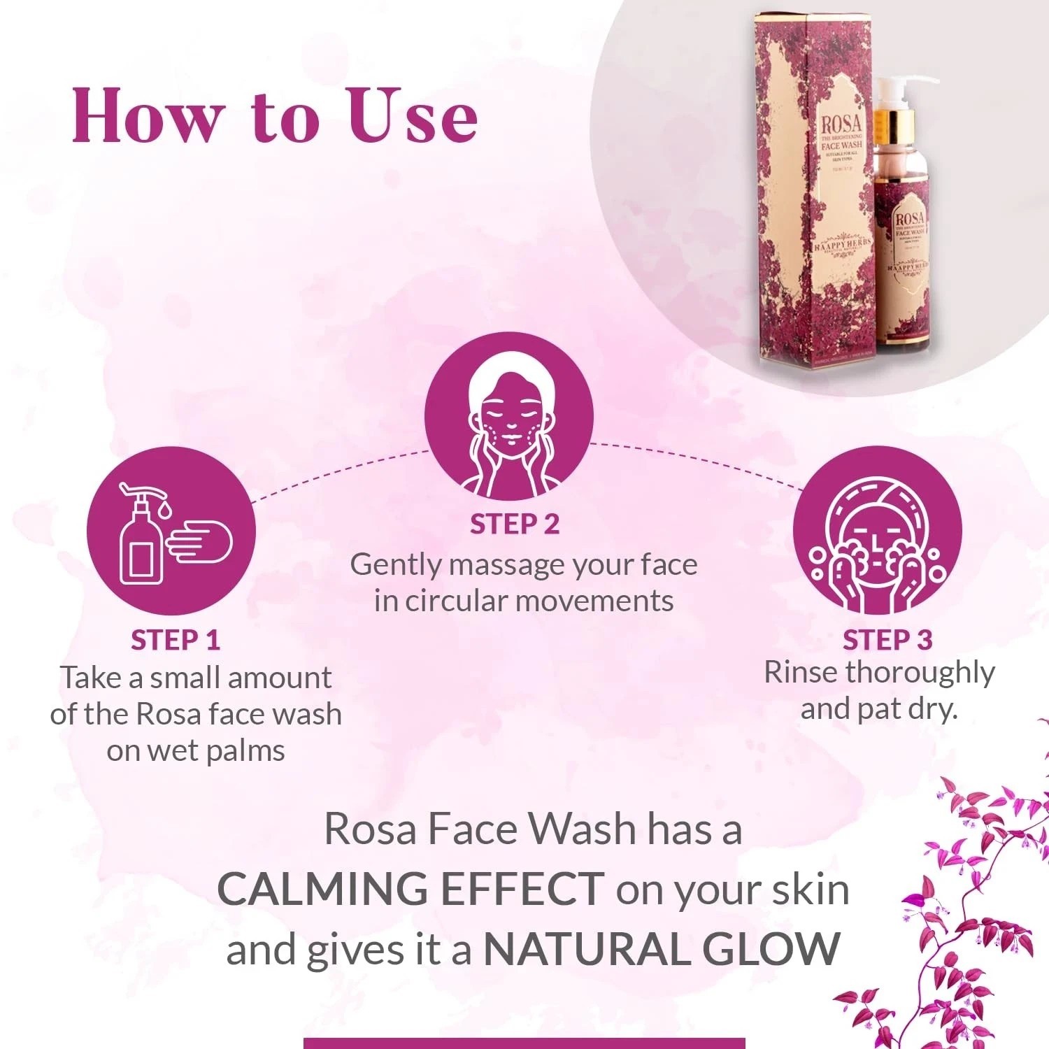 Haappy Herbs Rosa The Brightening Face Wash For All Skin Types 150ml