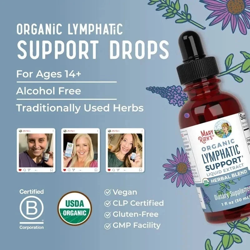 Mary Ruth’s Organic Lymphatic Support – Alcohol-Free, 30mL
