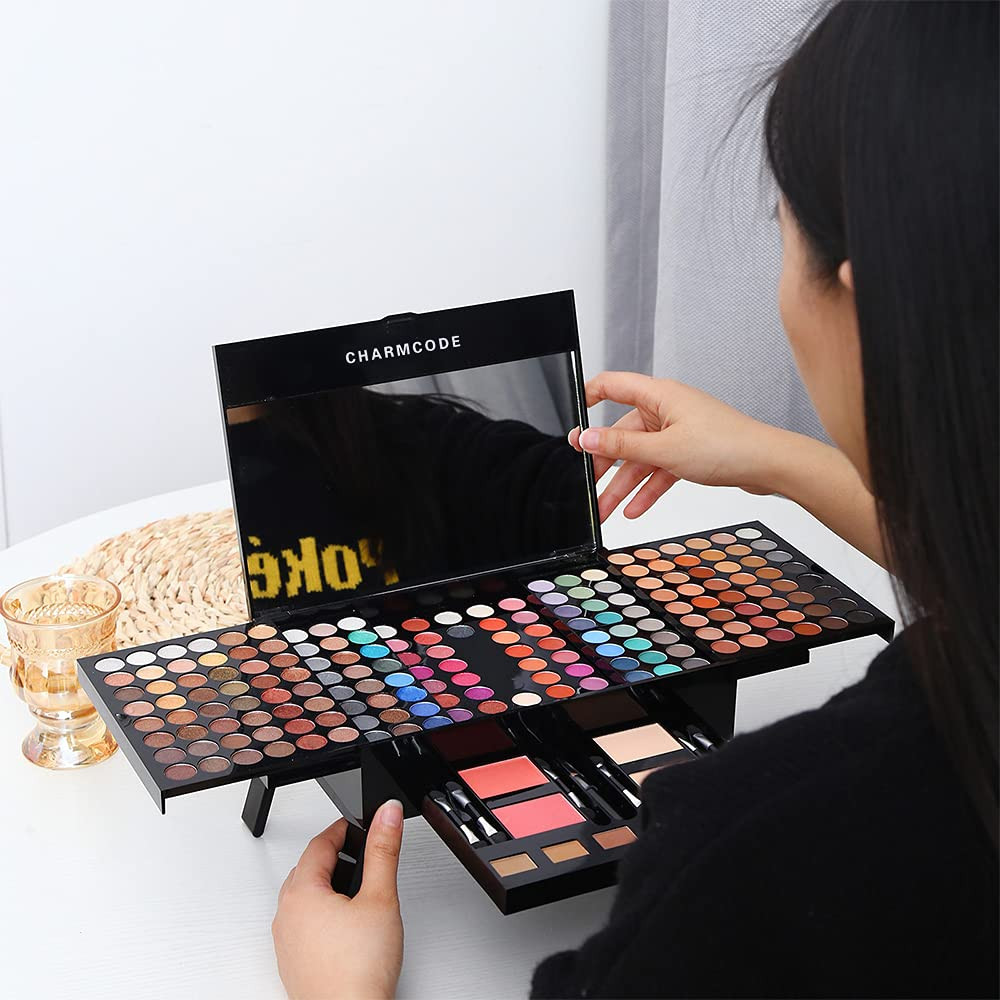 190 Colors Cosmetic Make up Palette Set Kit Combination with Eyeshadow Facial Bl