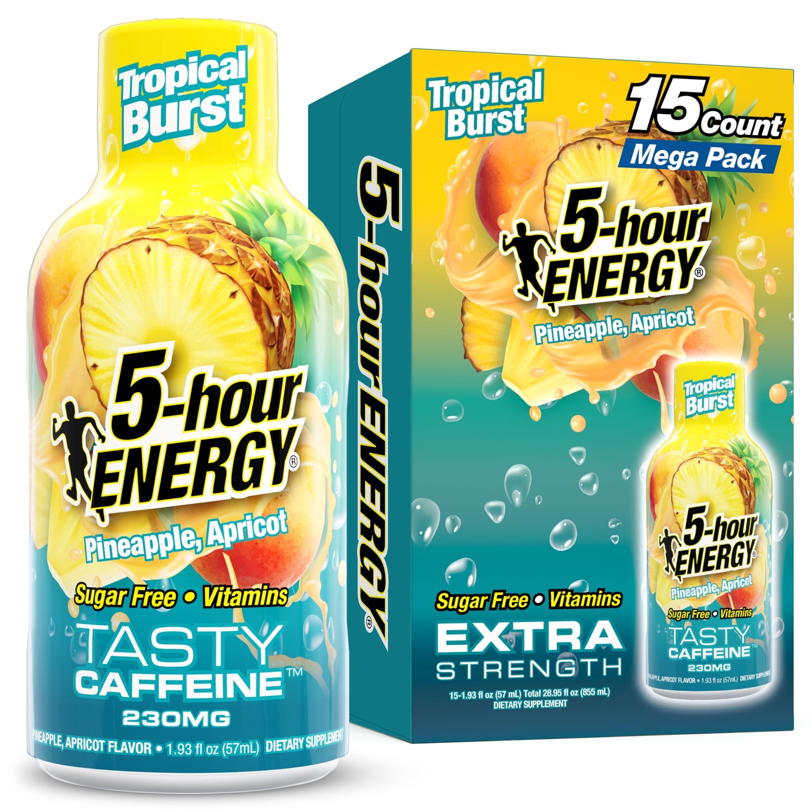 Shot, Extra Strength, Tropical Burst, 15 Count