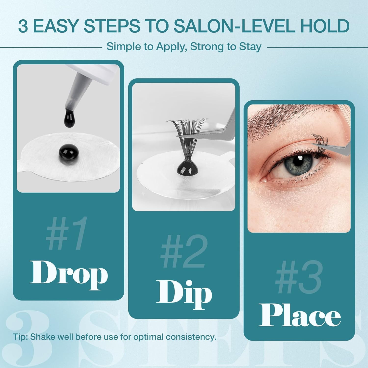 LASHVIEW Waterproof Lash Cluster Glue Kit, 3-4 Weeks Strong Hold Lash Glue for E