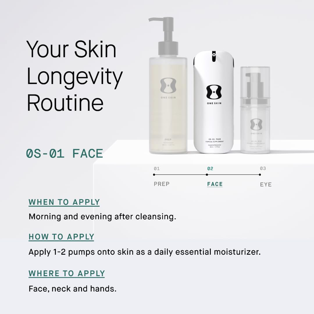 FACE OS 01 Peptide Topical Supplement Skin Longevity Age Reversal Moisturizer M