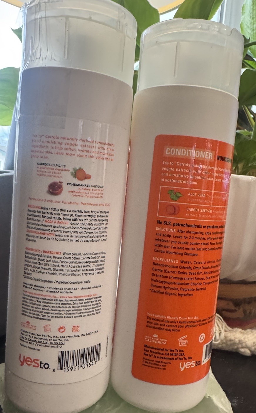 Yes To Carrots Pampering Shampoo & Conditioner – 16.9 Oz Organic,Discontinued,
