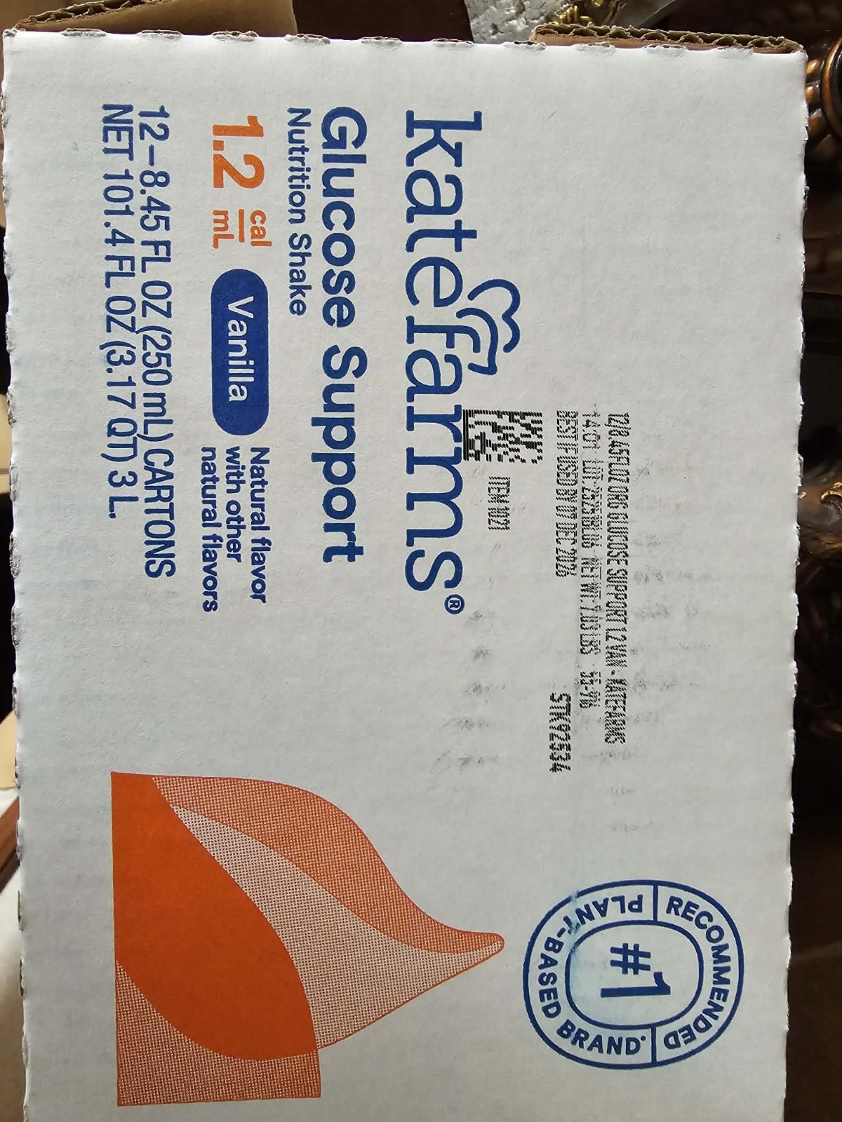 Kate Farms Glucose Support Vanilla USDA Organic Shake 8.45 fl oz 12 Pack
