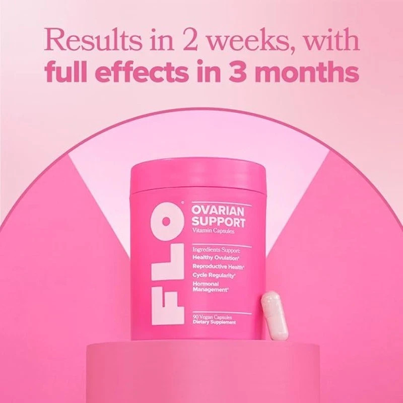 FLO Ovarian Support Vitamin for Women’s Hormone Balance – 90 Vegan Capsules New
