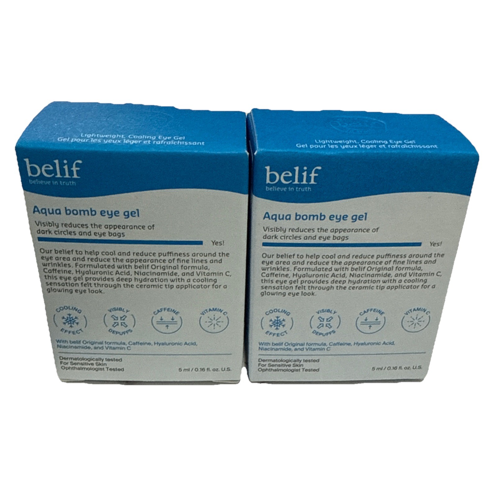 2x BELIF AQUA BOMB EYE GEL 0.16oz / 5ml ea NEW IN BOX