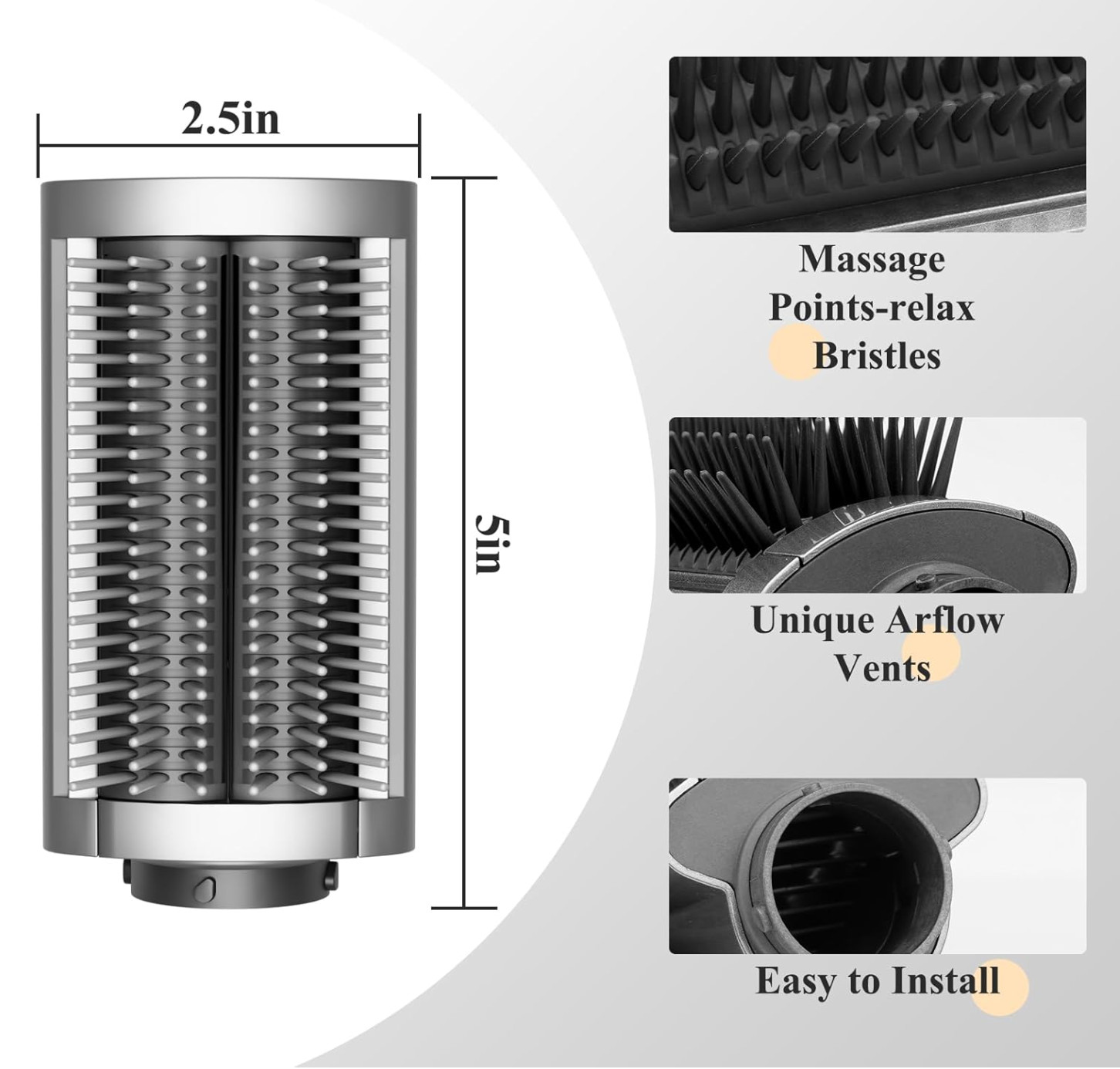 Genuine Dyson Airwrap Styler Soft Smoothing Brush Attachment, Nickel/Copper