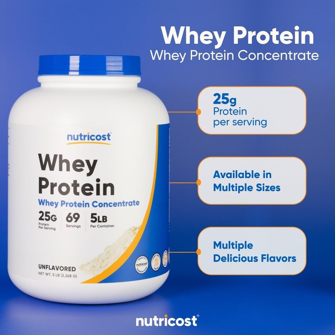 Whey Protein Powder Unflavored 5LB Whey Concentrate