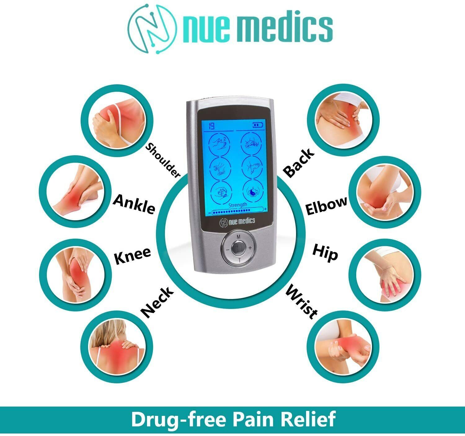 Tens Unit Muscle Stimulator Electric Pulse Massager Belt+Slipper Muscle Recover