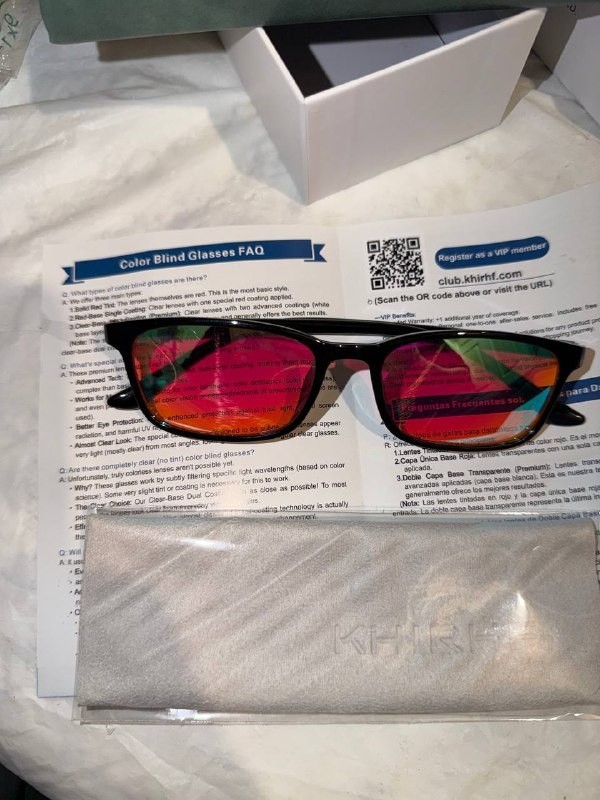 Color Blind Glasses for Red-Green Color Vision Deficiency, Indoor & Outdoor Use